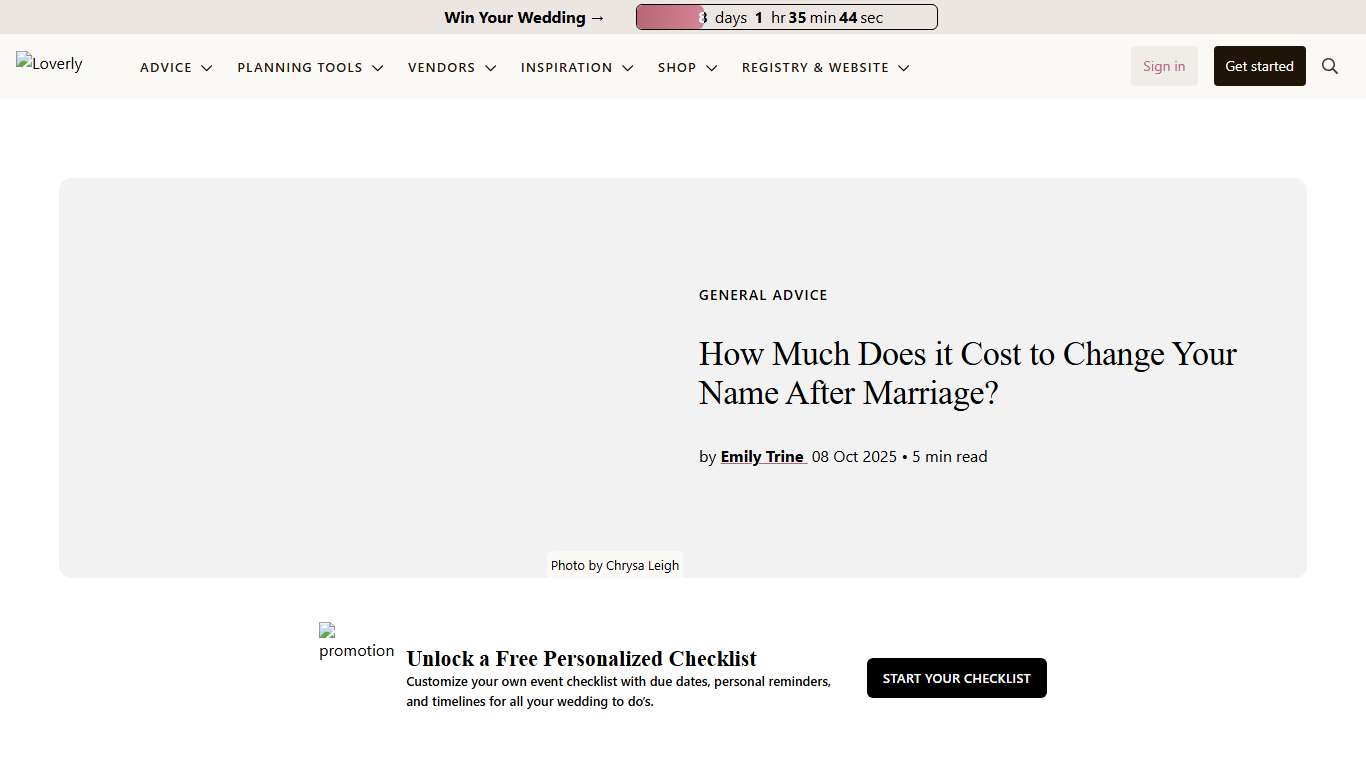 How Much Does it Cost to Change Your Name After Marriage?