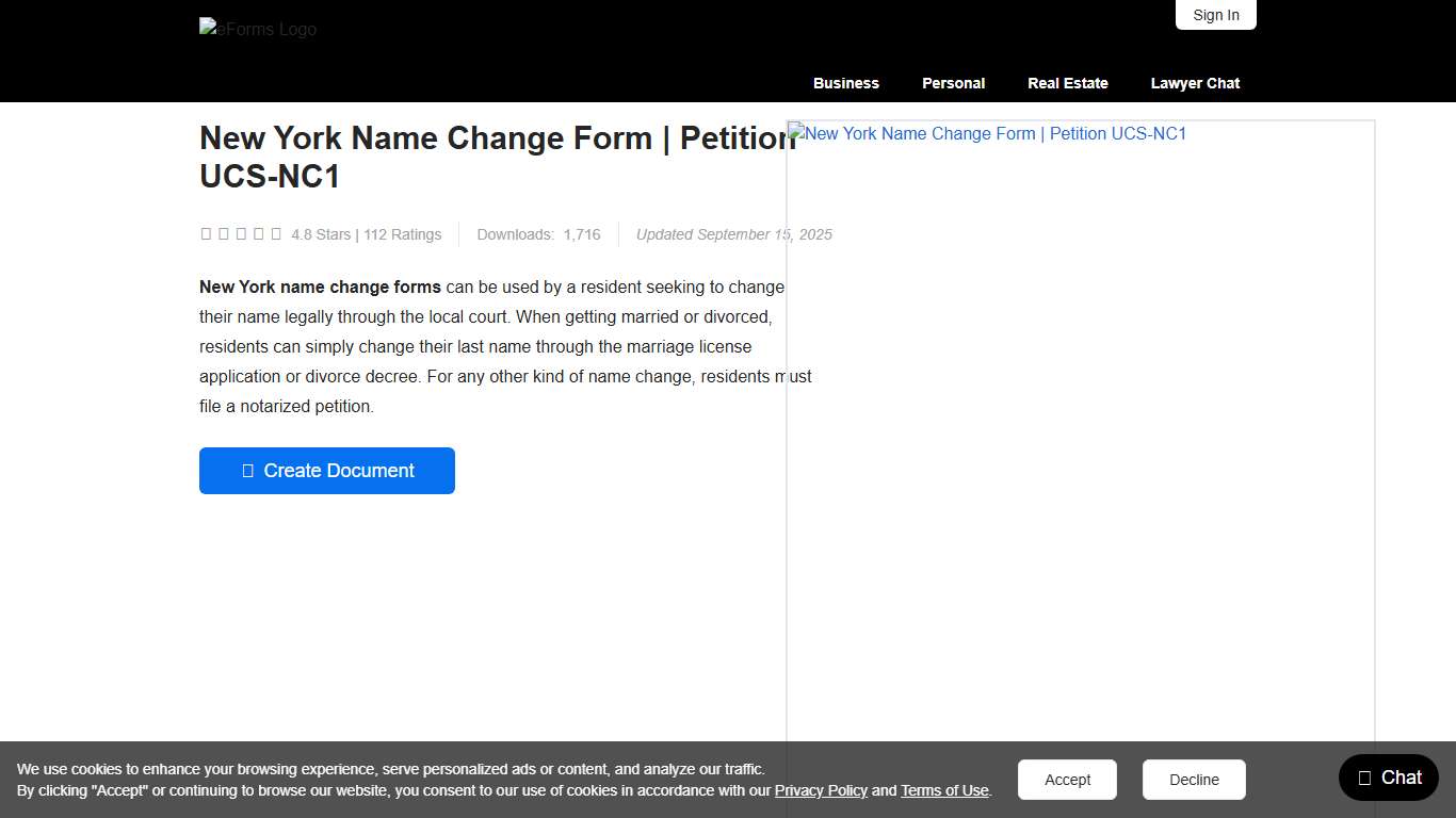 Free New York Name Change Forms Petition UCS-NC1 - PDF – eForms