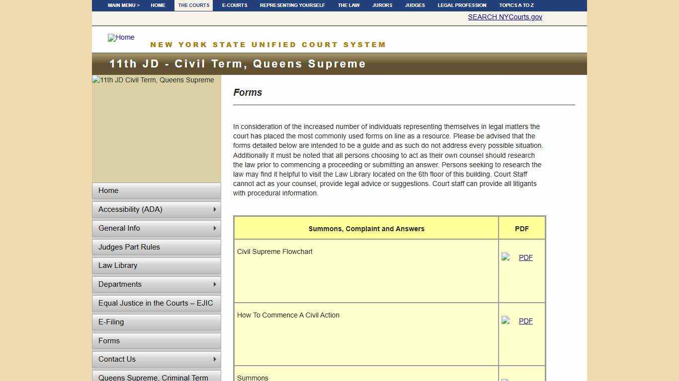 Forms NYCOURTS.GOV